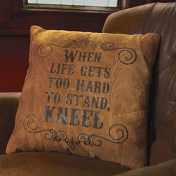 When Life Gets Too Hard... Suede Pillow - Decorative Pillows