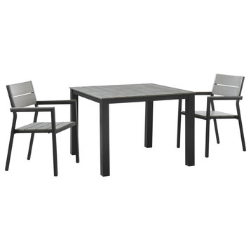 Maine Outdoor Patio Dining Furniture Collection - Synthetic Wood Grain Plank Boa