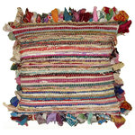 LR Home - Chindi Stripe Throw Pillow - Designed to thrill, our pillow collection will add intricate mastery and eye-pleasing designs to any room. The variety within this product will add style that transcends. The edging exposed fabric will add a flare that draws the eye and captures the attention to the fine details of this pillow's craft. If you are looking to add a bohemian feel, this pillow is the one for you. Hand-crafted with the customer in mind, there is no compromise of comfort and style with the pillow line we create.