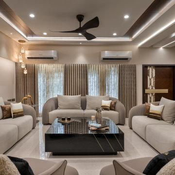 The Tranquil House | Modern Living Room Design | Ahmedabad