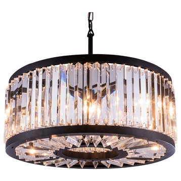 1203 Chelsea Collection Pendent Lamp, Clear, Mocha Brown
