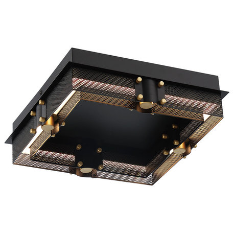 Eurofase Lighting 42715 Admiral 13"W LED Outdoor Flush Mount - Black / Gold