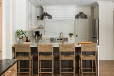 Example of a transitional kitchen design in Raleigh