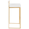 Lumisource Fuji Bar Stools, Gold With White Velvet, Set of 2