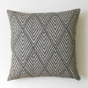 Gray and tan geometric ikat decorative pillow cover