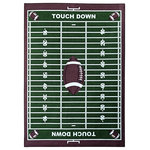 Furnishmyplace - Football Field Ground Kids Play Area Rug Anti Skid Backing, 3'3"x5' - Contemporary Area Rug: Create a fun and sporty ambience in your child’s bedroom with this woven floor rug. It offers a safe spot for your little one’s play and your pet to doze off. Material Used: This pet-friendly rug is tailored from a soft-textured nylon pile. It includes a rubber backing that prevents it from slipping even when your child is running around incautiously. Contemporary Design: The kids play area rug exhibits a printed image of a football field. The vibrant green grass graphics and white yard lines add to its minimalistic appearance. Easy Maintenance: This machine-made rug boasts high resistance for stains. It can be spot cleaned with cleanser and water.