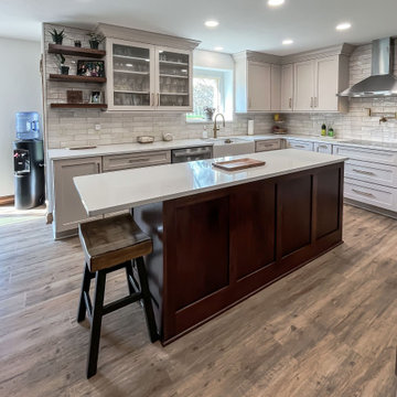 Custom Two-Tone Shaker Style Kitchen with Storage Organization