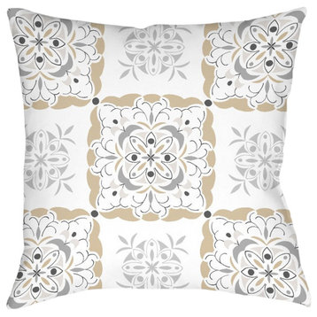 Laural Home Kathy Ireland Peaceful Elegance Medallion Outdoor Pillow, 18"x18"
