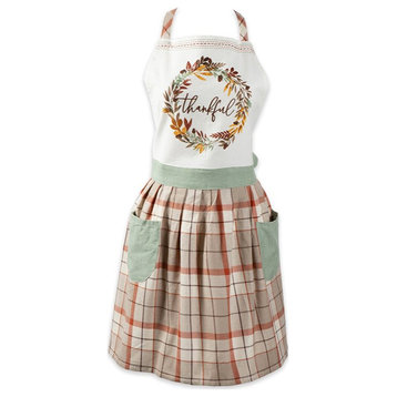 DII Modern 100 Percent Cotton Thanksgiving Thankful Autum Apron in Multi-Color