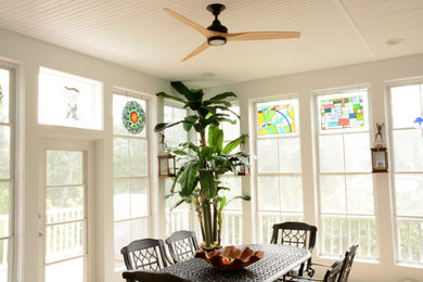 Sunroom - mid-sized coastal sunroom idea in Other with a standard ceiling