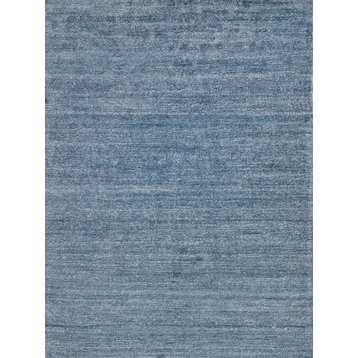 Plush Handmade Hand-Knotted Bamboo Silk and Mohair Wool Gray Area Rug, 10'x14'