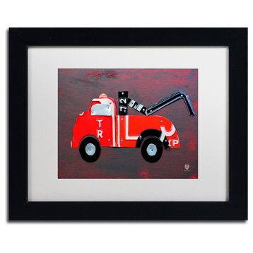 "Tow Truck" Matted Framed Canvas Art by Design Turnpike
