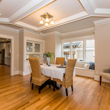 Window seat was added to compliment original buffet and box beams