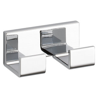 Delta Cassidy Polished Chrome Double-Hook Wall Mount Towel Hook in
