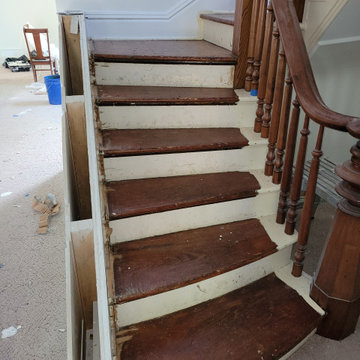 floor and stairway rehab in historical home