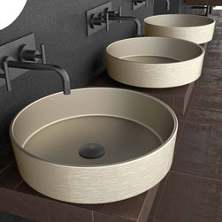 RHOPL Round Vessel Sink in Brushed Platinum - Bathroom Sinks