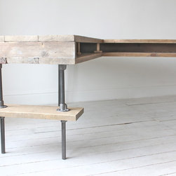 Stuart Reclaimed Scaffolding Industrial L-Shaped Desk with Built In Storage - Desks & Writing Bureaus