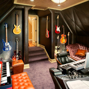 Design ideas for a contemporary home cinema in Wilmington.