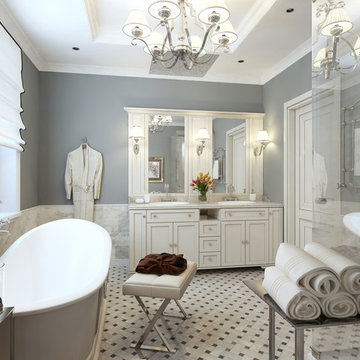 North Shore Long Island transitional master bath