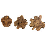 Uttermost - Uttermost Kalani Teak Wall Art Set/3 - Deeply Grained Cross Sections Of Natural Teak Wood With A Light Honey Glazing.  Panels May Be Hung Or Used As Tabletop Accessories. Sizes And Grain Pattern May Vary Due To The Authentic Nature. Sizes: Sm-12x12x1, Med-16x16x1, Lg-20x20x1  Additional Product Information: Collection: Kalani Size (inches): 1.2Lx12Wx12H Item Weight (lbs): 17.6 Frame Finish: Deeply Grained Cross Sections Of Natural Teak Wood With A Light Honey Glazing.  Panels May Be Hung Or Used As Tabletop Accessories. Material:  Teak Wood With Iron Metal Country: Indonesia