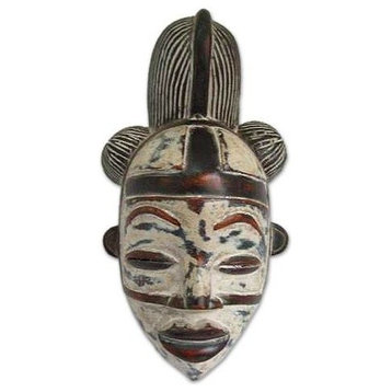 Handmade Punu Spirit Gabonese wood mask - Ghana