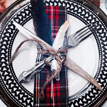 unique holiday table setting idea