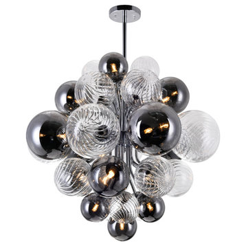 CWI LIGHTING 1205P25-15-601 15 Light Chandelier with Chrome Finish