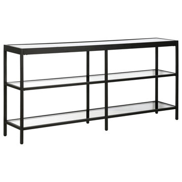 Alexis 64'' Wide Rectangular Console Table in Blackened Bronze