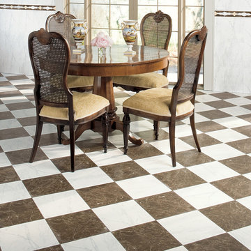 Carrara & Dark Emperador floor squares