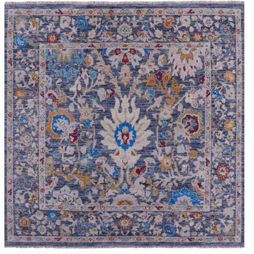 9' Square Turkish Oushak Hand Knotted Wool Rug - Q15654