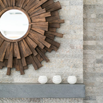 Textured Stone Fireplace | Del Mar Residence