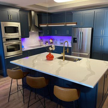 Transitional Kitchen Remodel Done in the Gale Force Color
