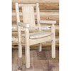 Montana Woodworks Homestead Wood Captain's Chair with Engraved Moose in Natural