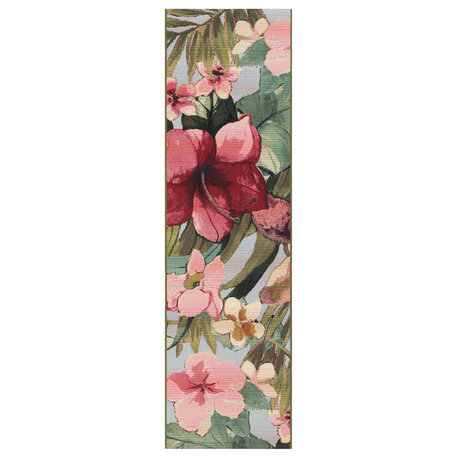 Marina Tropical Floral Indoor/Outdoor Rug, Multi, 1'11"x7'6"