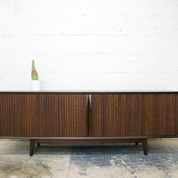 Mid Century Tambour Console/Credenza