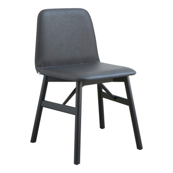 Bardot Black Leather Dining Chair