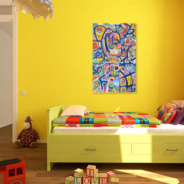 "Bird's Eye View" by artist Doron Noyman in a room setting