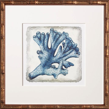 Indigo Coral #2 Gold Bamboo Artwork