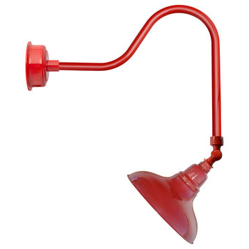 8" Dahlia LED Sign Light With Sleek Arm, Cherry Red