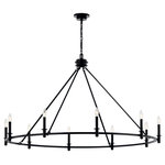 Kichler Lighting, LLC. - Carrick Chandelier, Black, Black, 10 Light - Delicate in nature, the Carrick chandelier brings a light and airy look to a traditional, classic design. Inspired by historic ring forms, this chandelier features a wide, flat ring and candlesticks that appear to float off its edge, giving guests a unique perspective, from every angle. Subtle bobeche detailing on each candlestick completes the design.
