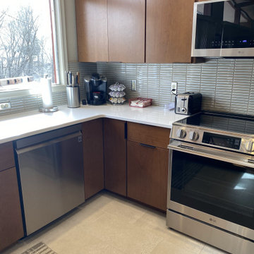 Timeless Midcentury Kitchen Remodel with Warm Cherry Cabinetry