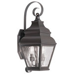 Livex Lighting - Livex Lighting 2602-07 Exeter - Two Light Outdoor Wall Lantern - Shade Included.Exeter Two Light Out Bronze Clear Water G *UL Approved: YES Energy Star Qualified: n/a ADA Certified: n/a  *Number of Lights: Lamp: 2-*Wattage:60w Candelabra Base bulb(s) *Bulb Included:No *Bulb Type:Candelabra Base *Finish Type:Bronze