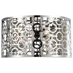 CWI Lighting - Galant 2 Light Wall Sconce With Chrome Finish - Shine stylish light to a dark and dreary space through the Galant 2 Light Wall Sconce. Perfect for the bathroom, the hallway, the library, or the formal dining room, this wall-mounted light fixture will bring a warm glow and add a visual intrigue to any space. With its patterned shade in chrome finish and shining crystal detail, this lighting option will improve the ambiance of wherever it is placed.  Feel confident with your purchase and rest assured. This fixture comes with a one year warranty against manufacturers defects to give you peace of mind that your product will be in perfect condition.