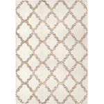 Palmetto Living by Orian - Palmetto Living by Orian Cotton Tail Belmar White Area Rug, 5'3"x7'6" - An ornate garden trellis in golden taupe traverses the white canvas of the Belmar area rug. Fresh and inviting, this gorgeous floor covering makes your space feel new again with bright colors that hold up to daily wear with grace and beauty.