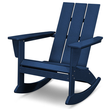 POLYWOOD Modern Adirondack Rocking Chair, Navy