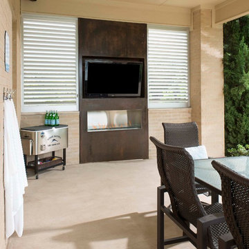 Backyard Remodel with Patinated Backdrop