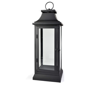 Serene Spaces Living Black Hampton Lantern, Available in 3 Sizes, Medium