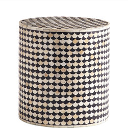 SCALLOPED BONE STOOL - Side Tables And End Tables