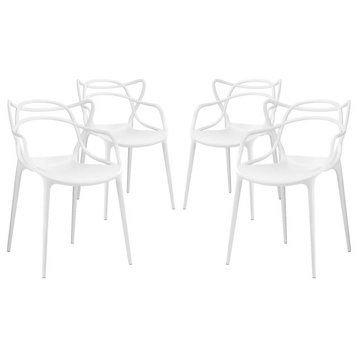 Entangled Dining Chairs Set of 4, White