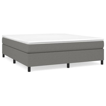 vidaXL Bed Frame Bedroom Furniture Dark Gray 72"x83.9" California King Fabric